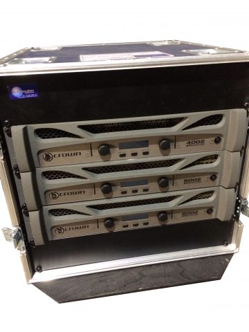 Martin W8LM / VDQ Amp rack 2 x Crown XTI6002, 1 x Crown XTI4002